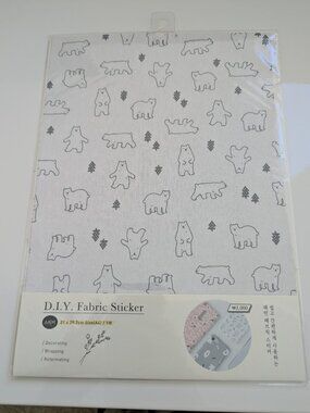Artbox DIY Fabric Sticker A4 Bear Pattern Craft Supply Korean Stationery